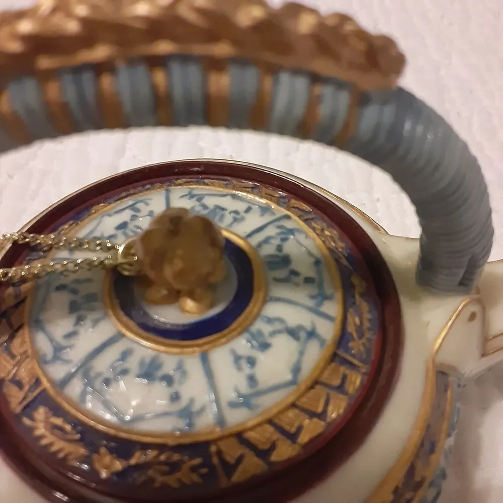 Vintage Nina Miniature Faux Tea Pot Handpainted